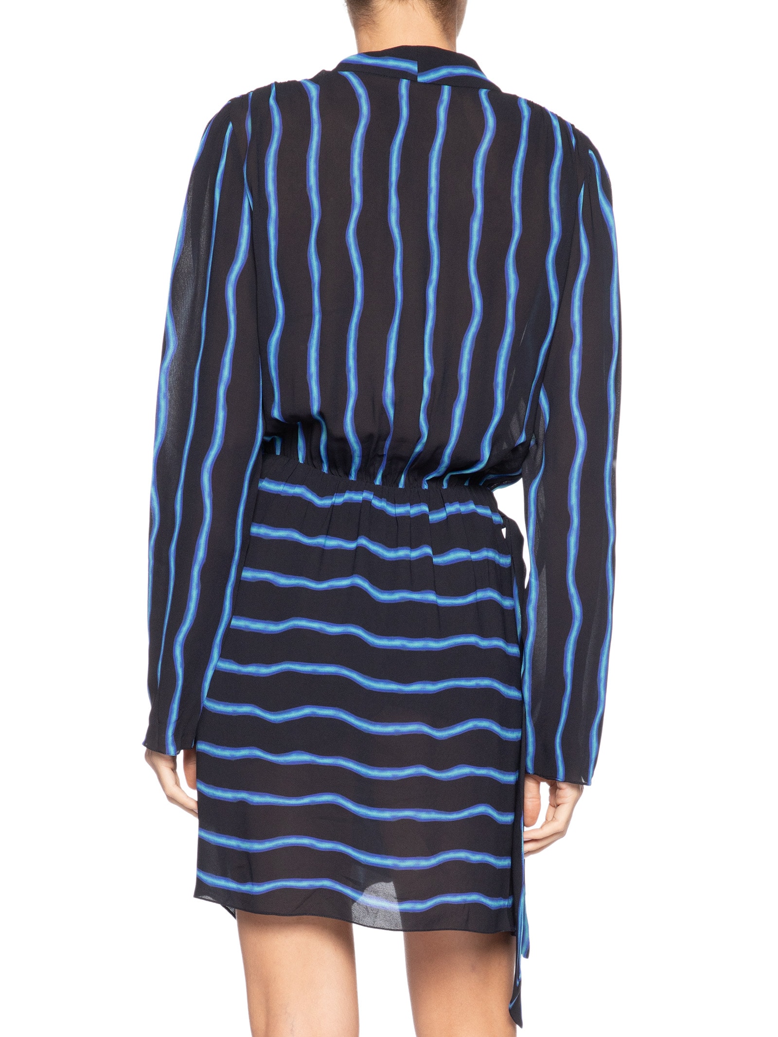 Vestido Curto Decote V Estampado – Preto Animale
