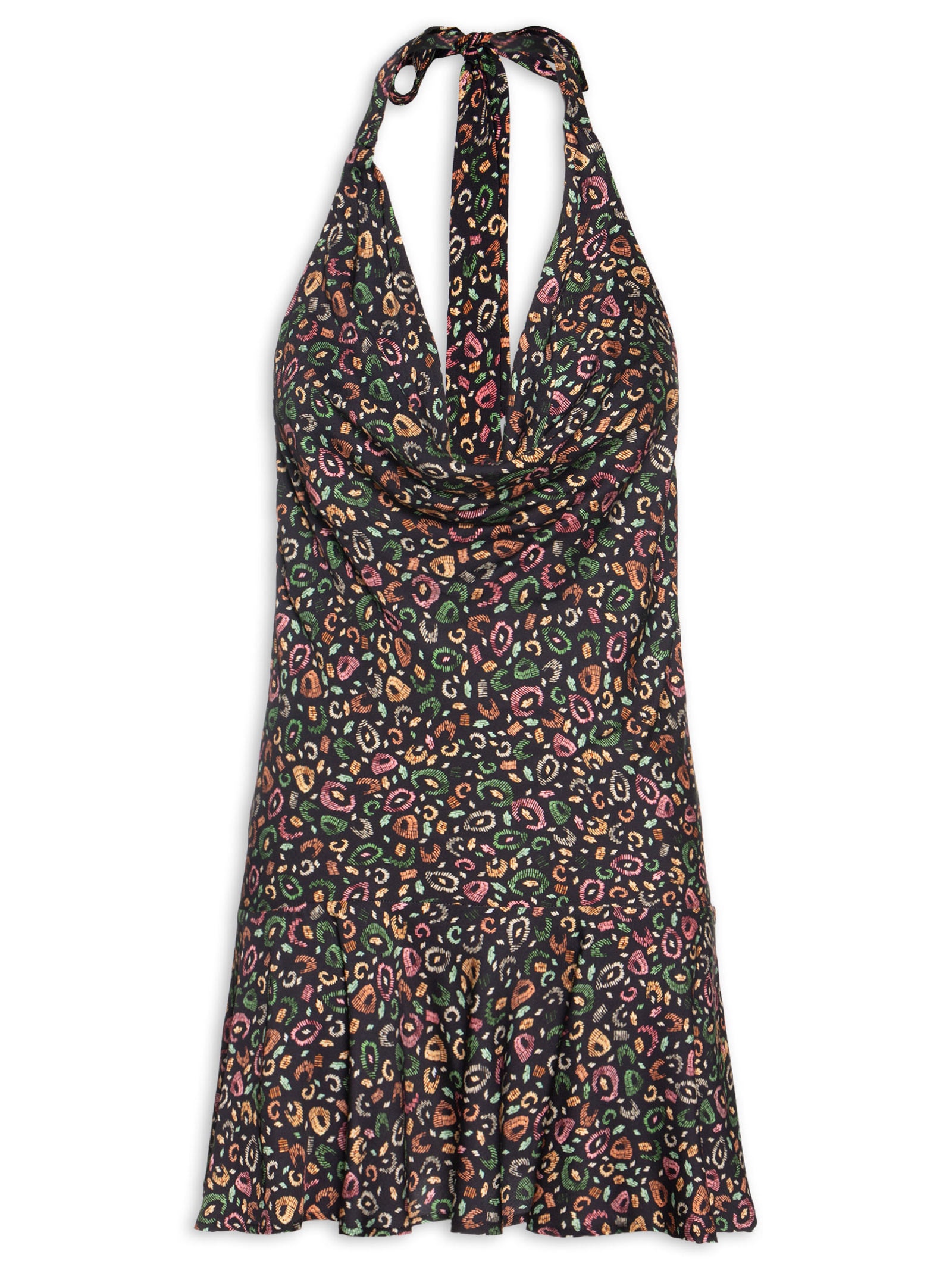 Vestido Curto Degagê Onça Borogodó Preto Farm