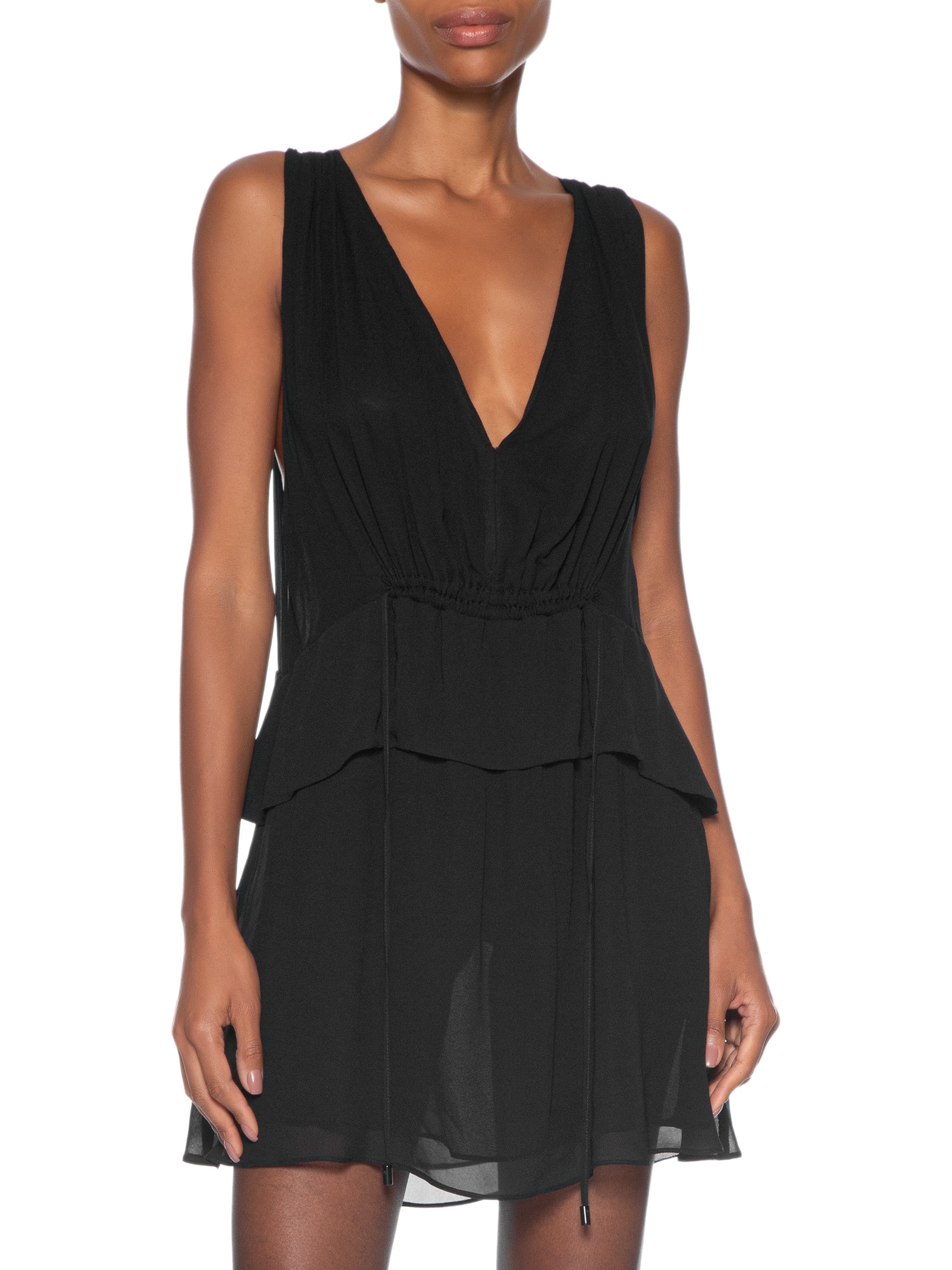 Vestido Curto Detalhe Amarração Frente Preto Animale Jeans