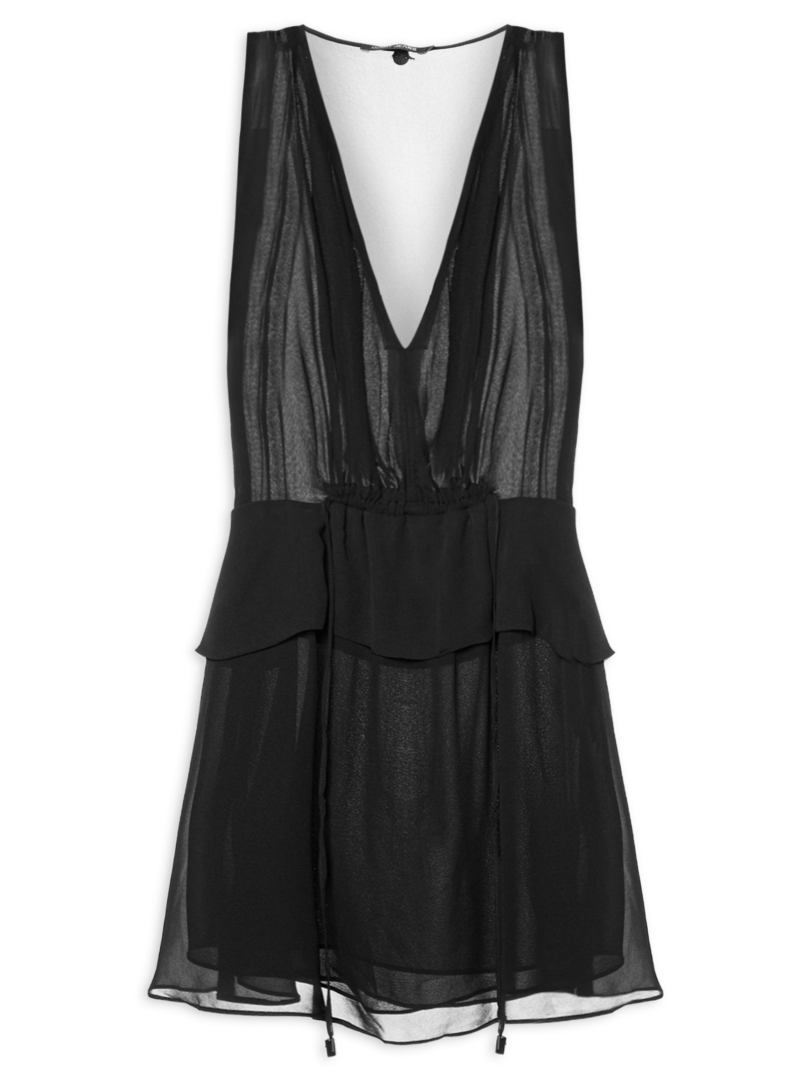 Vestido Curto Detalhe Amarração Frente Preto Animale Jeans