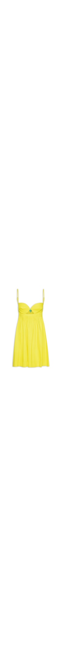 Vestido Curto Detalhe Pesponto - Amarelo