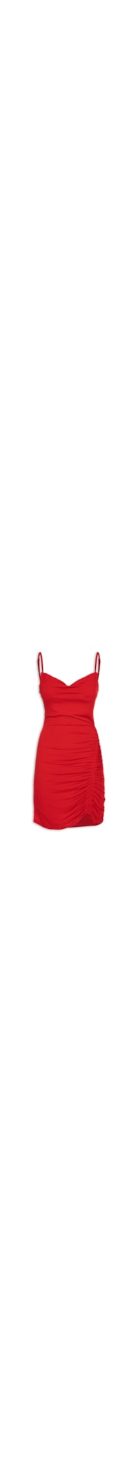 Vestido Curto Drapeado - Vermelho