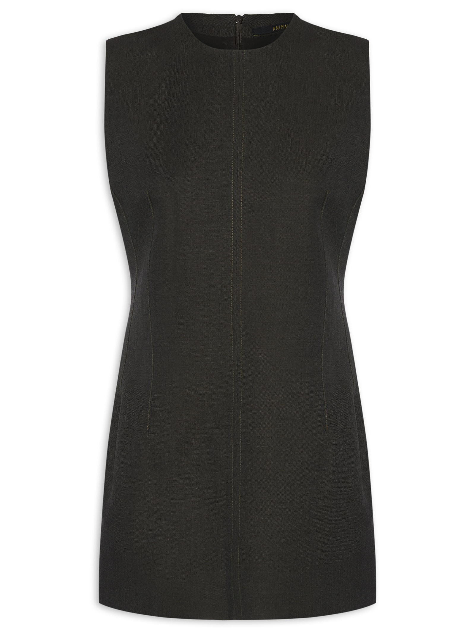 Vestido Curto Dries Marrom Animale