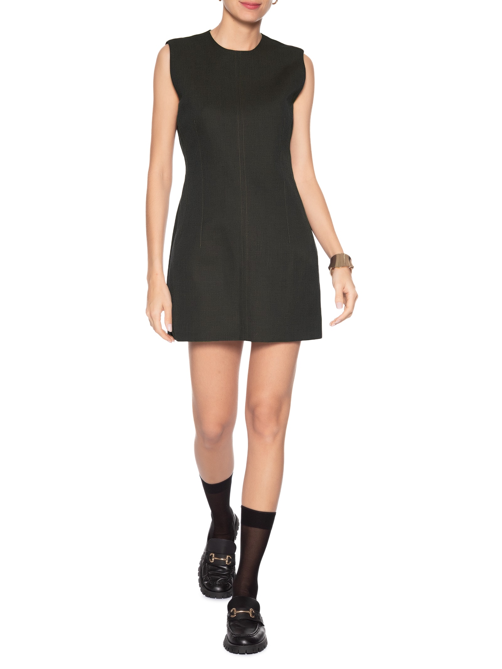 Vestido Curto Dries Marrom Animale