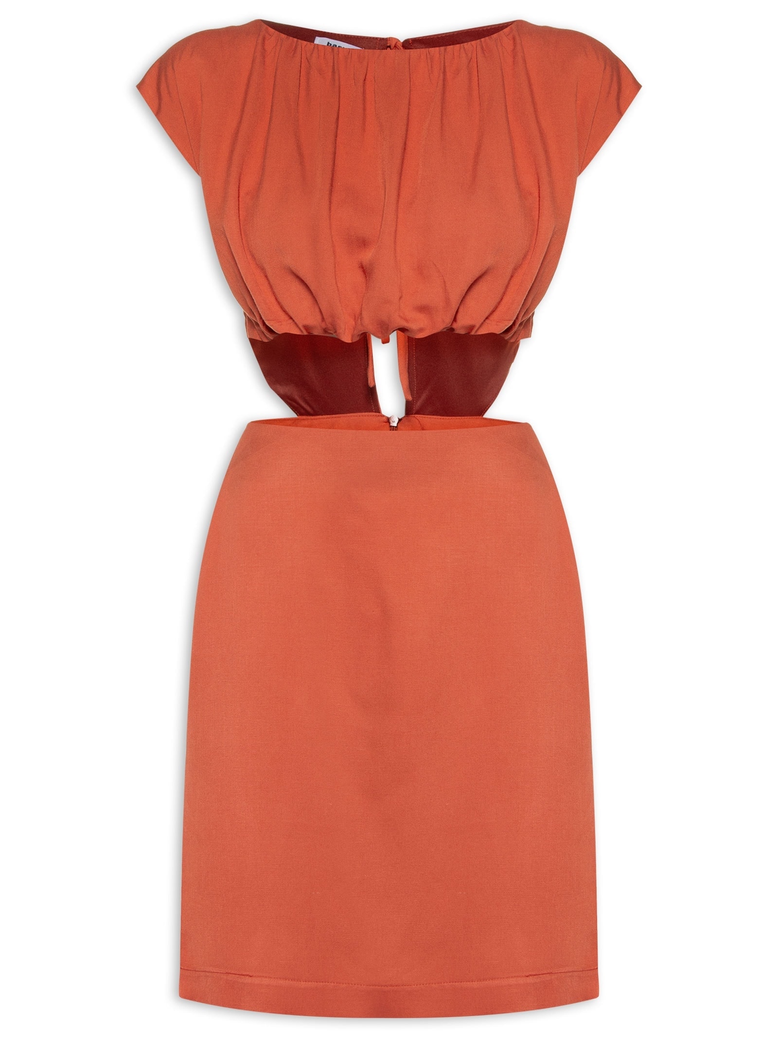 Vestido Curto Dtl Rolotê Laranja Basiq