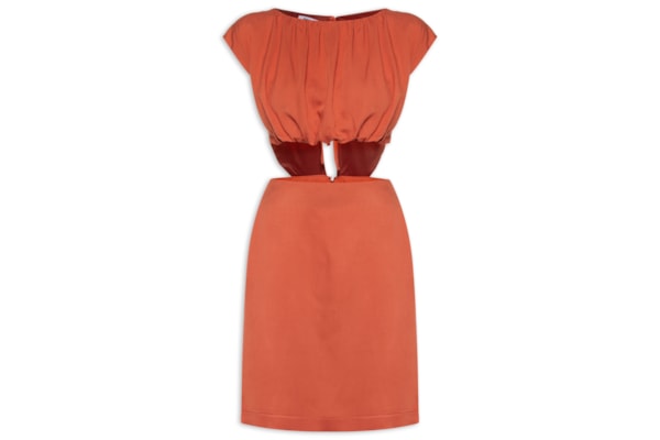 Vestido Curto Dtl Rolotê - Laranja