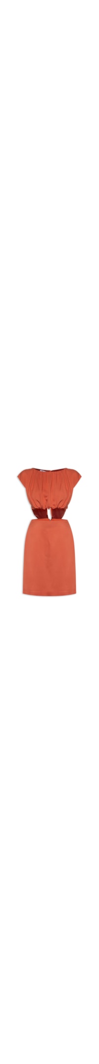 Vestido Curto Dtl Rolotê - Laranja