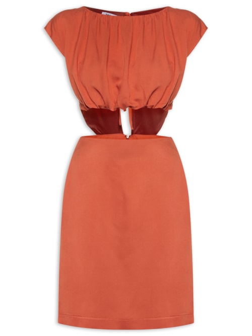 Vestido Curto Dtl Rolotê – Laranja