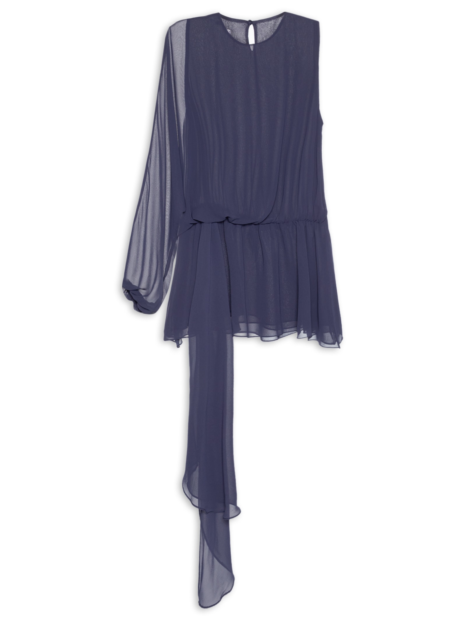 Vestido Curto Em Chiffon Azul '2Essential