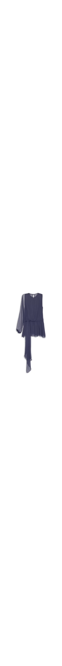 Vestido Curto Em Chiffon - Azul