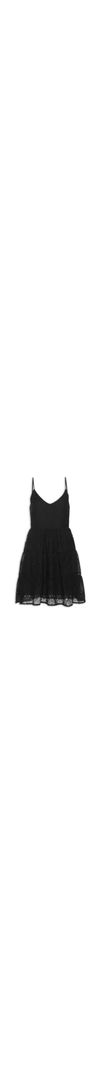 Vestido Curto em Laise - Preto
