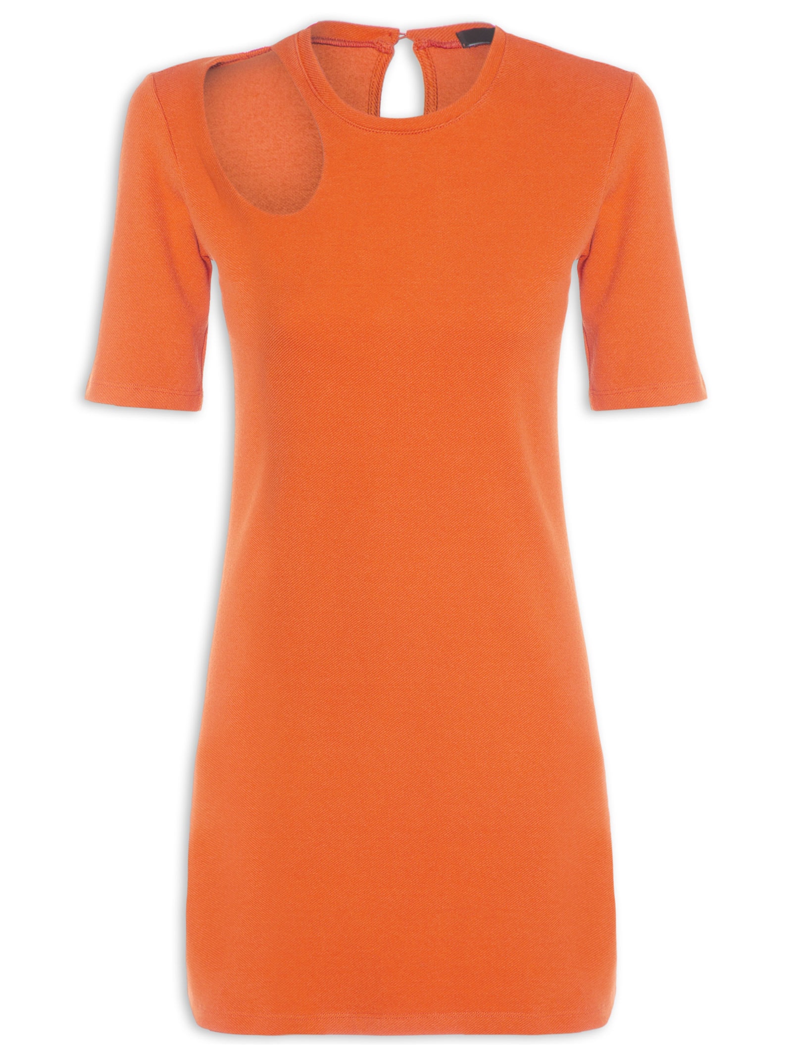 Vestido Curto Em Malha Gota Laranja '2Essential