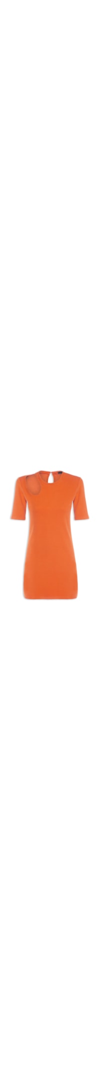 Vestido Curto Em Malha Gota - Laranja