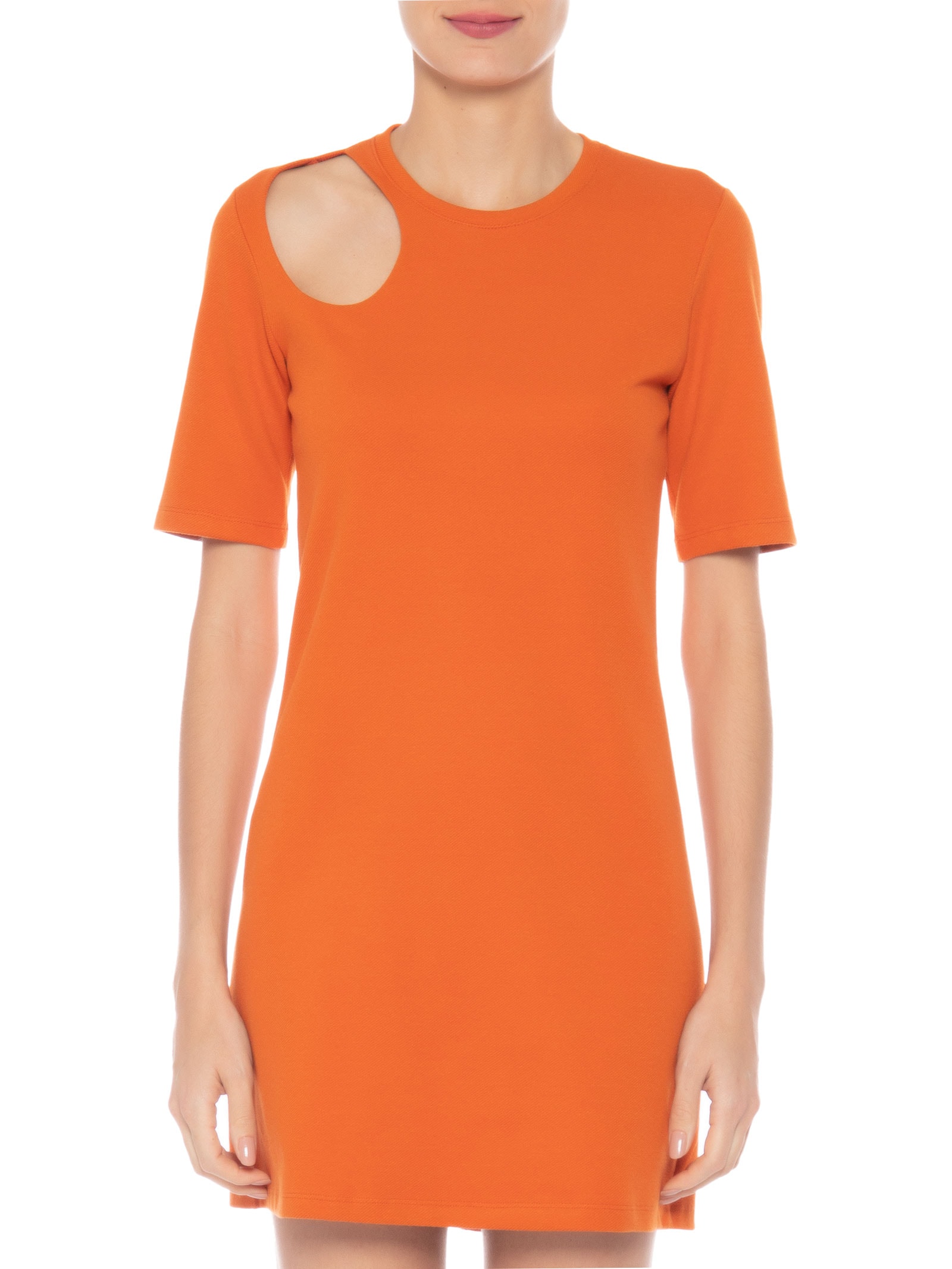 Vestido Curto Em Malha Gota Laranja '2Essential