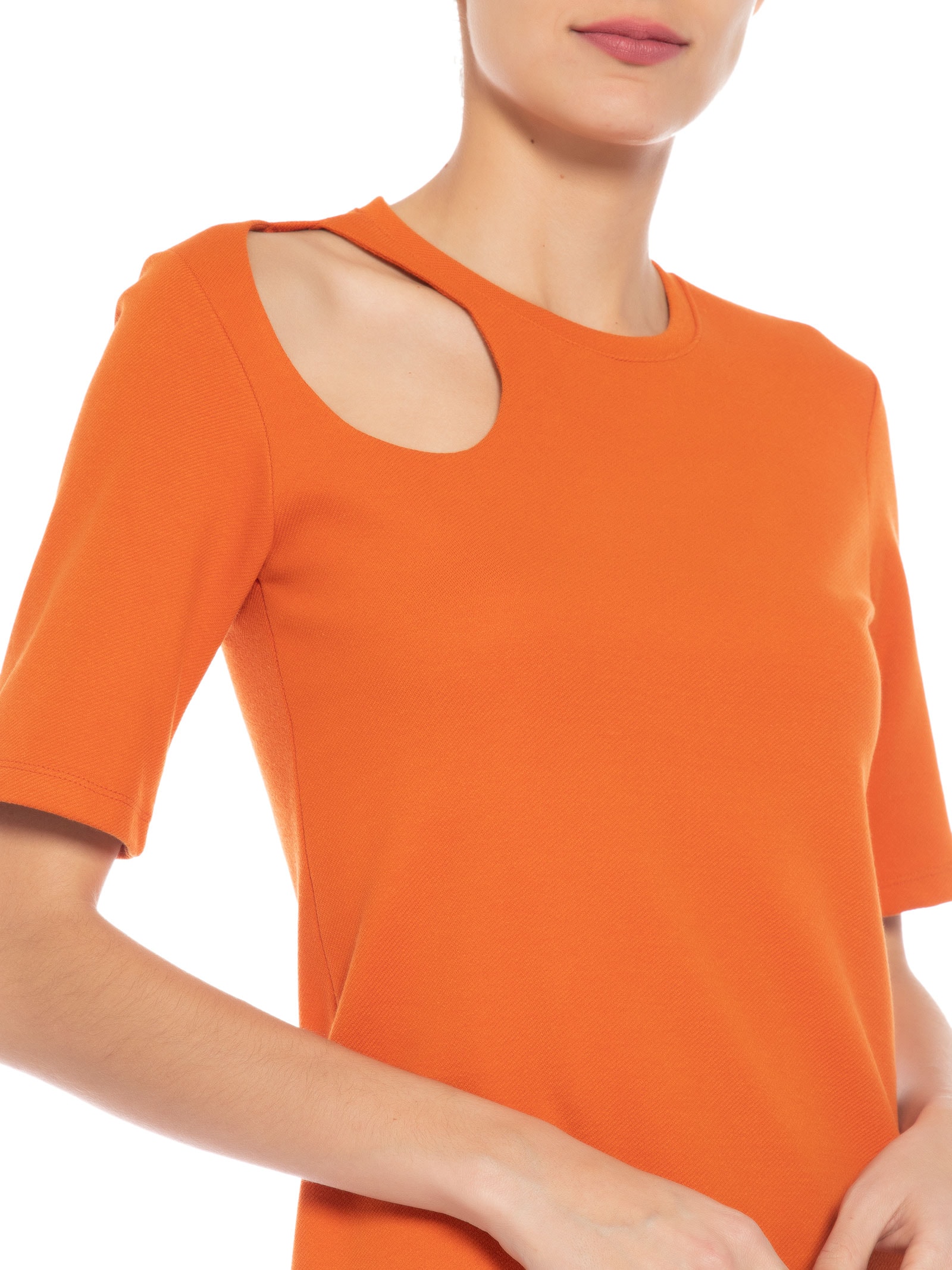 Vestido Curto Em Malha Gota Laranja '2Essential