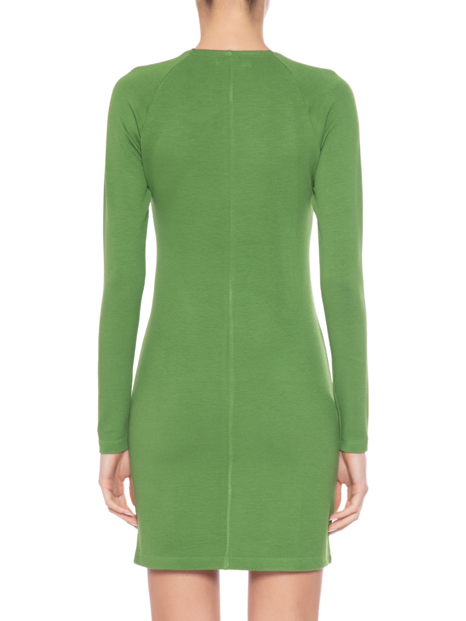 Vestido Curto em Malha Manga Longa Verde '2Essential