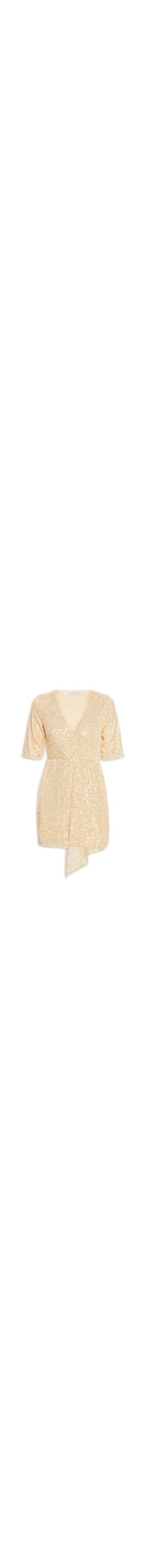 Vestido Curto Em Paetê - Dourado