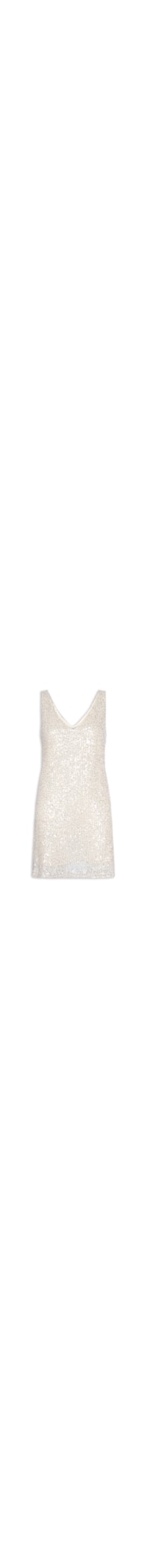 Vestido Curto Em Paetê - Prateado