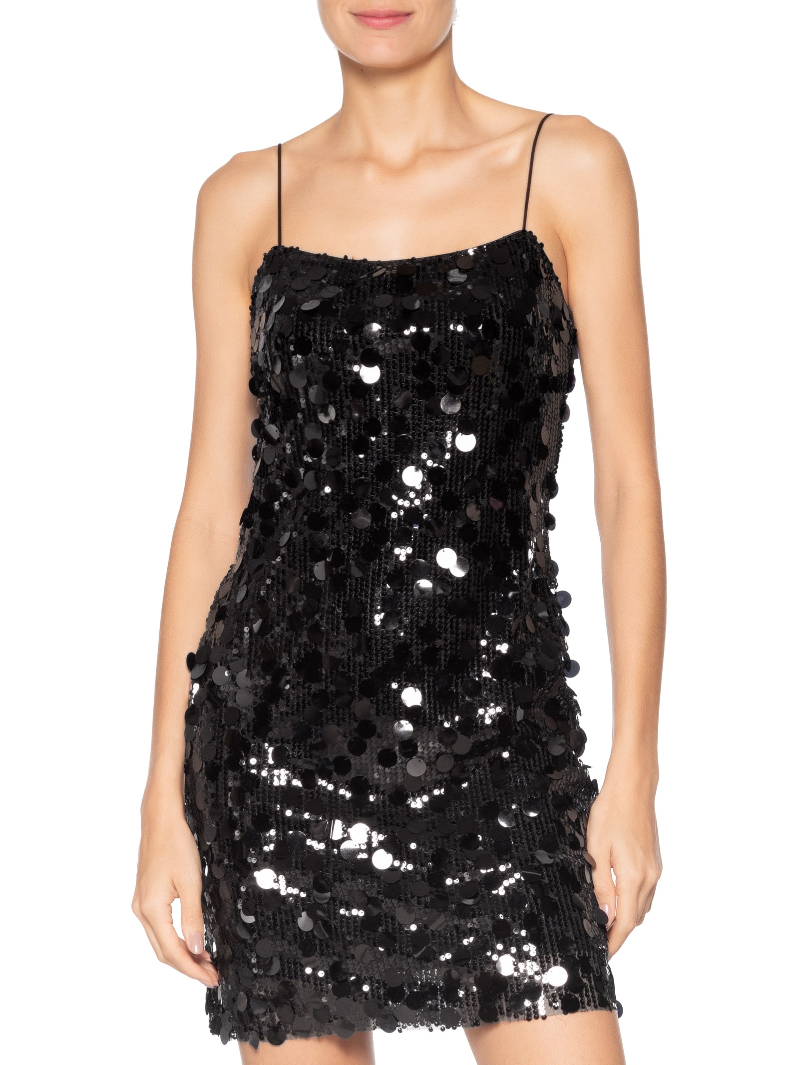 Vestido Curto Em Paetê Preto Market 33