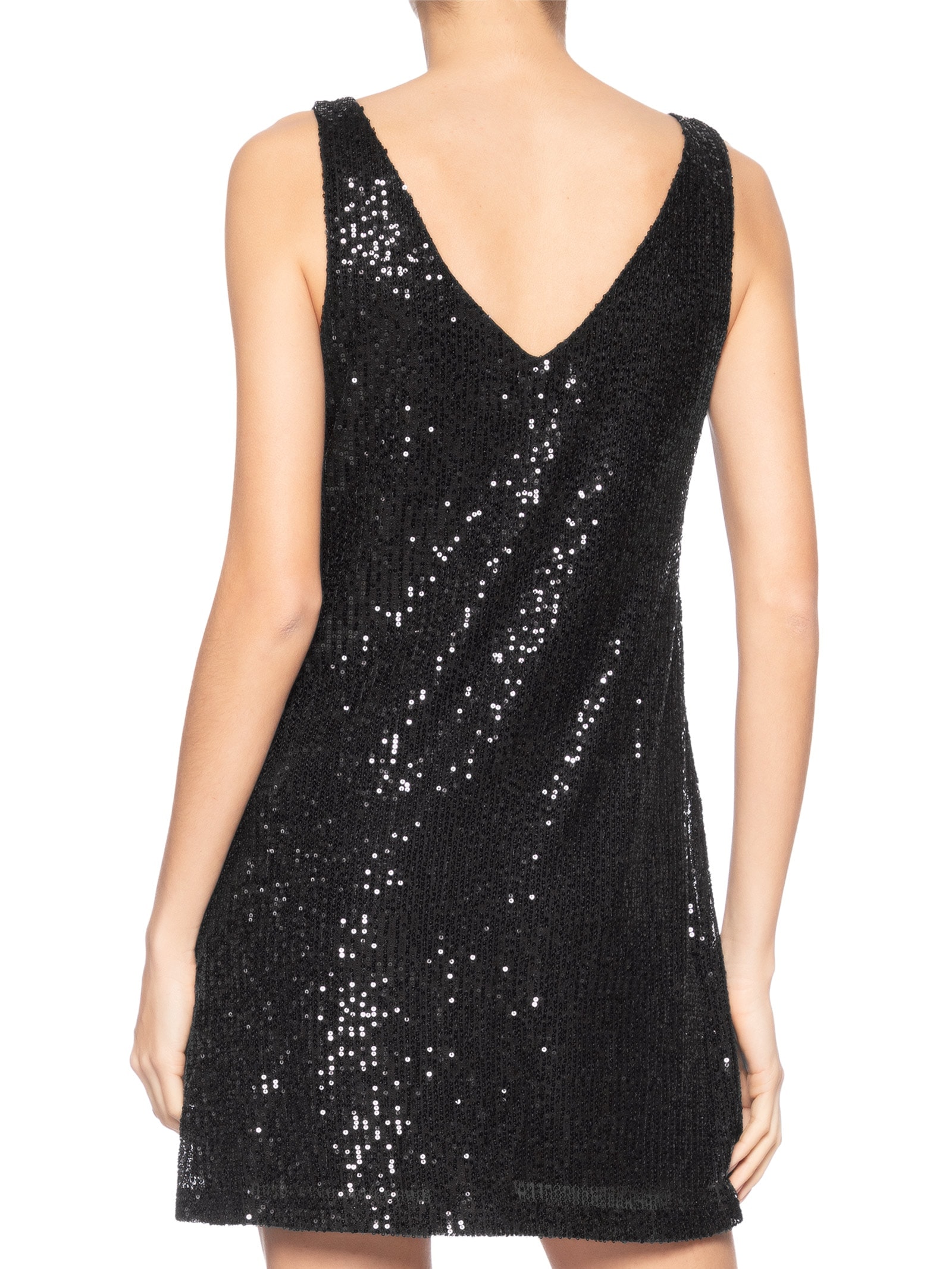 Vestido Curto Em Paetê Preto Market 33