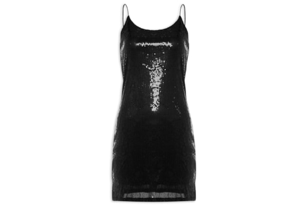 Vestido Curto em Paetê - Preto