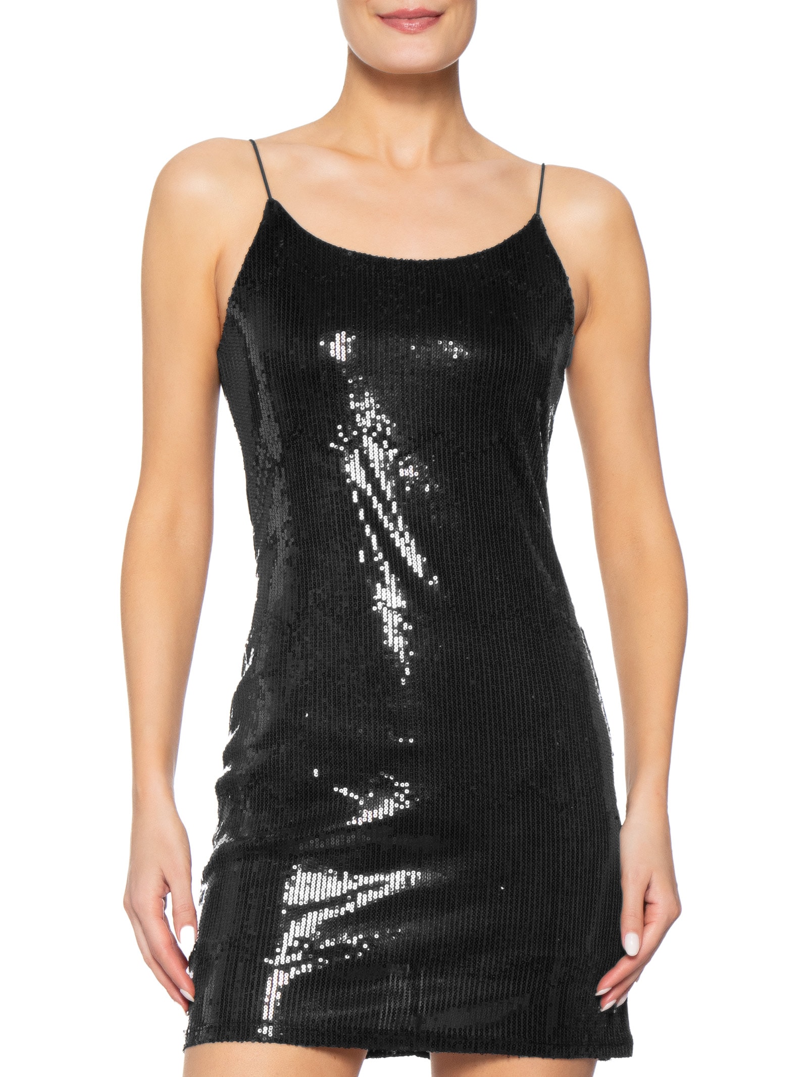 Vestido Curto em Paetê Preto Market 33