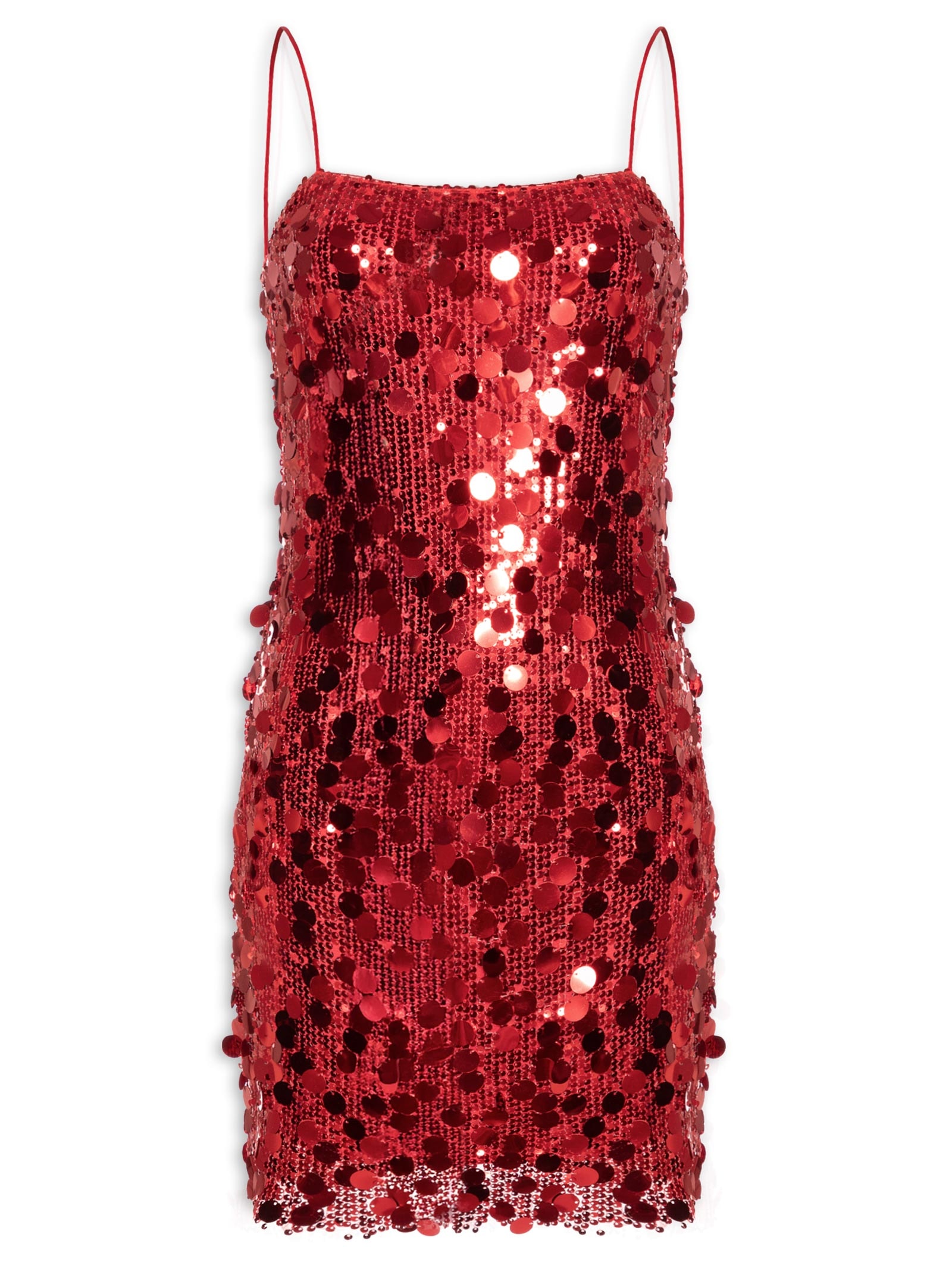 Vestido Curto Em Paetê Vermelho Market 33