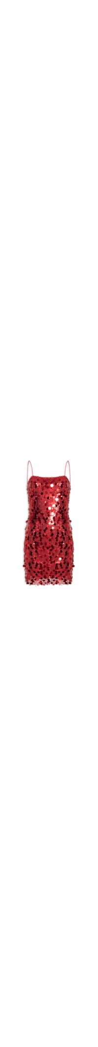 Vestido Curto Em Paetê - Vermelho