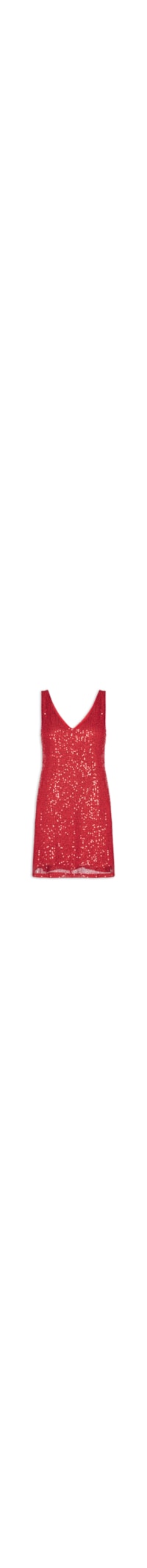 Vestido Curto Em Paetê - Vermelho
