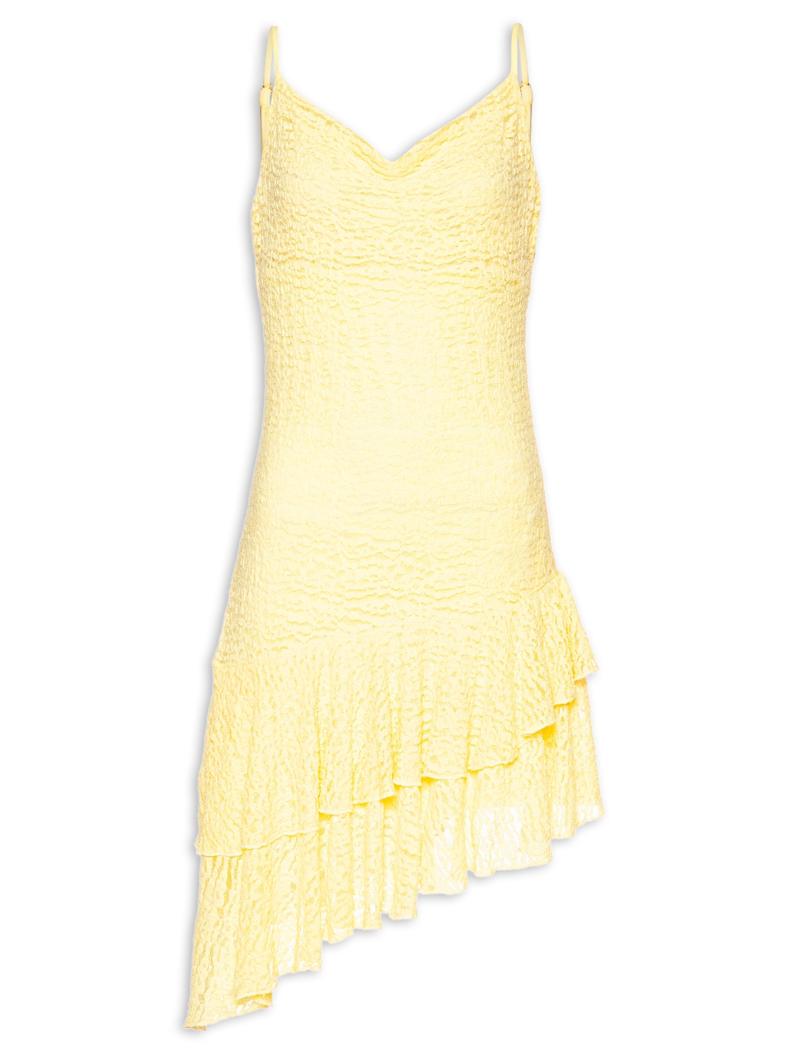 Vestido Curto Em Renda Amarelo Market 33
