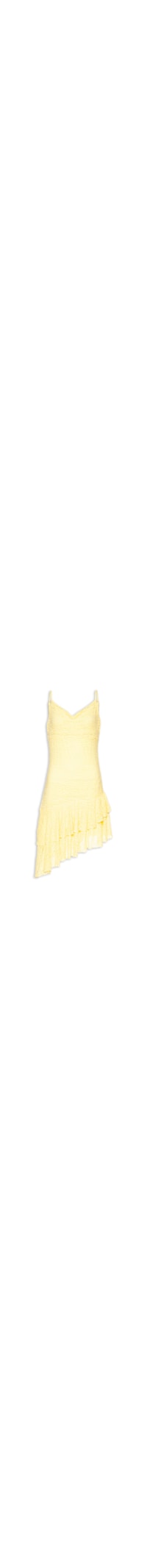 Vestido Curto Em Renda - Amarelo
