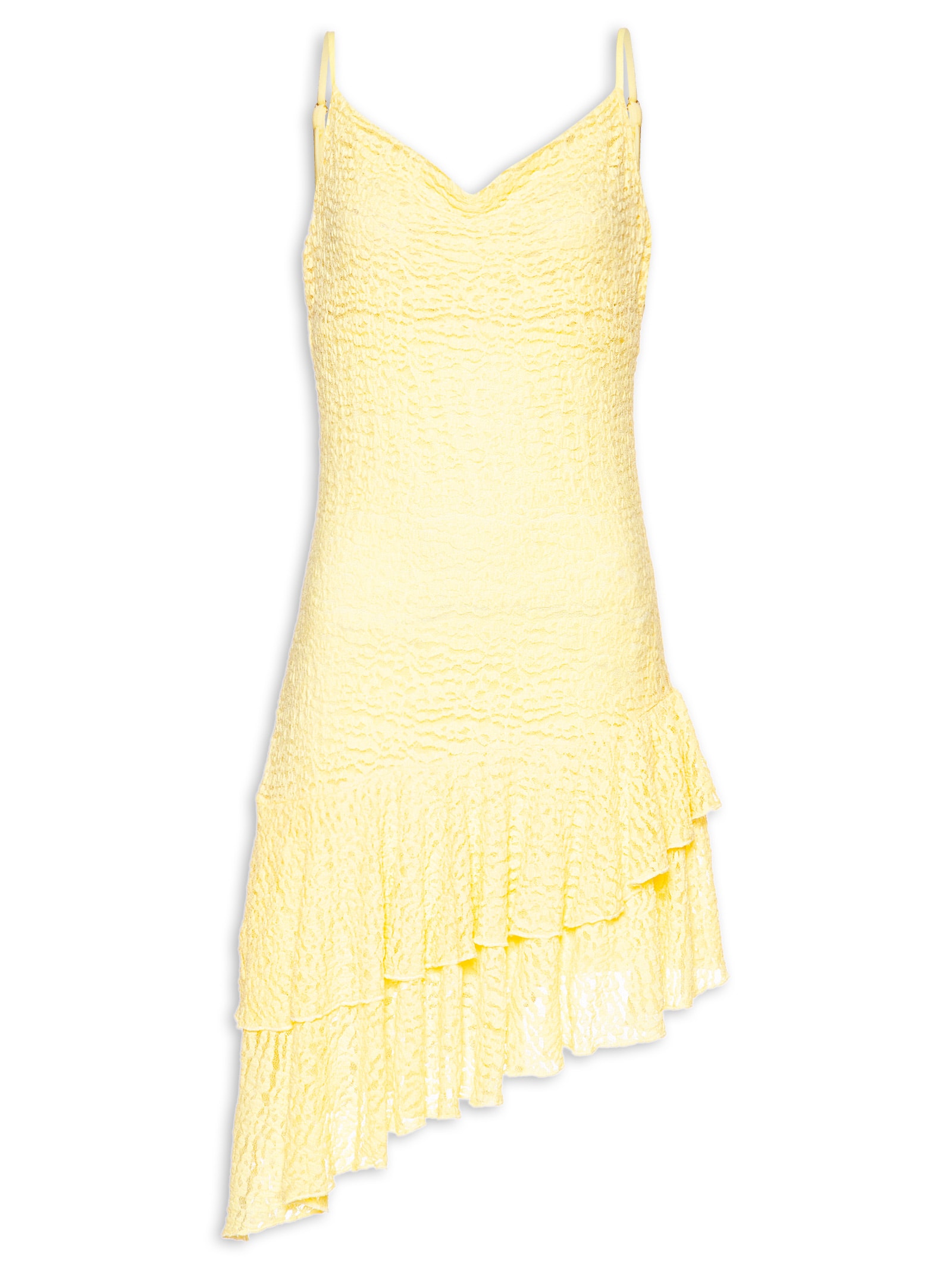 Vestido Curto Em Renda Amarelo Market 33