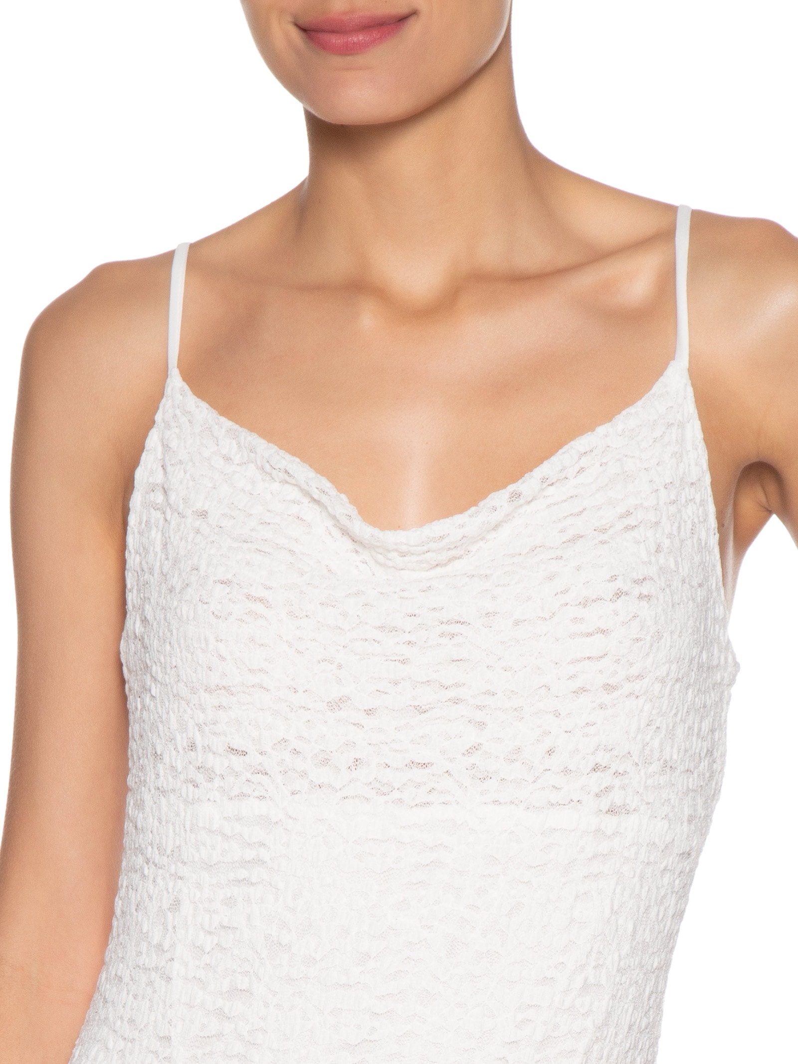 Vestido Curto Em Renda Branco Market 33