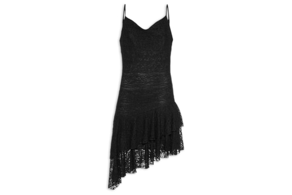 Vestido Curto Em Renda - Preto