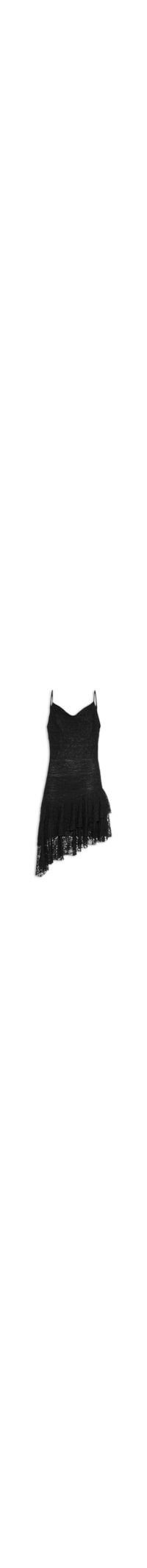 Vestido Curto Em Renda - Preto