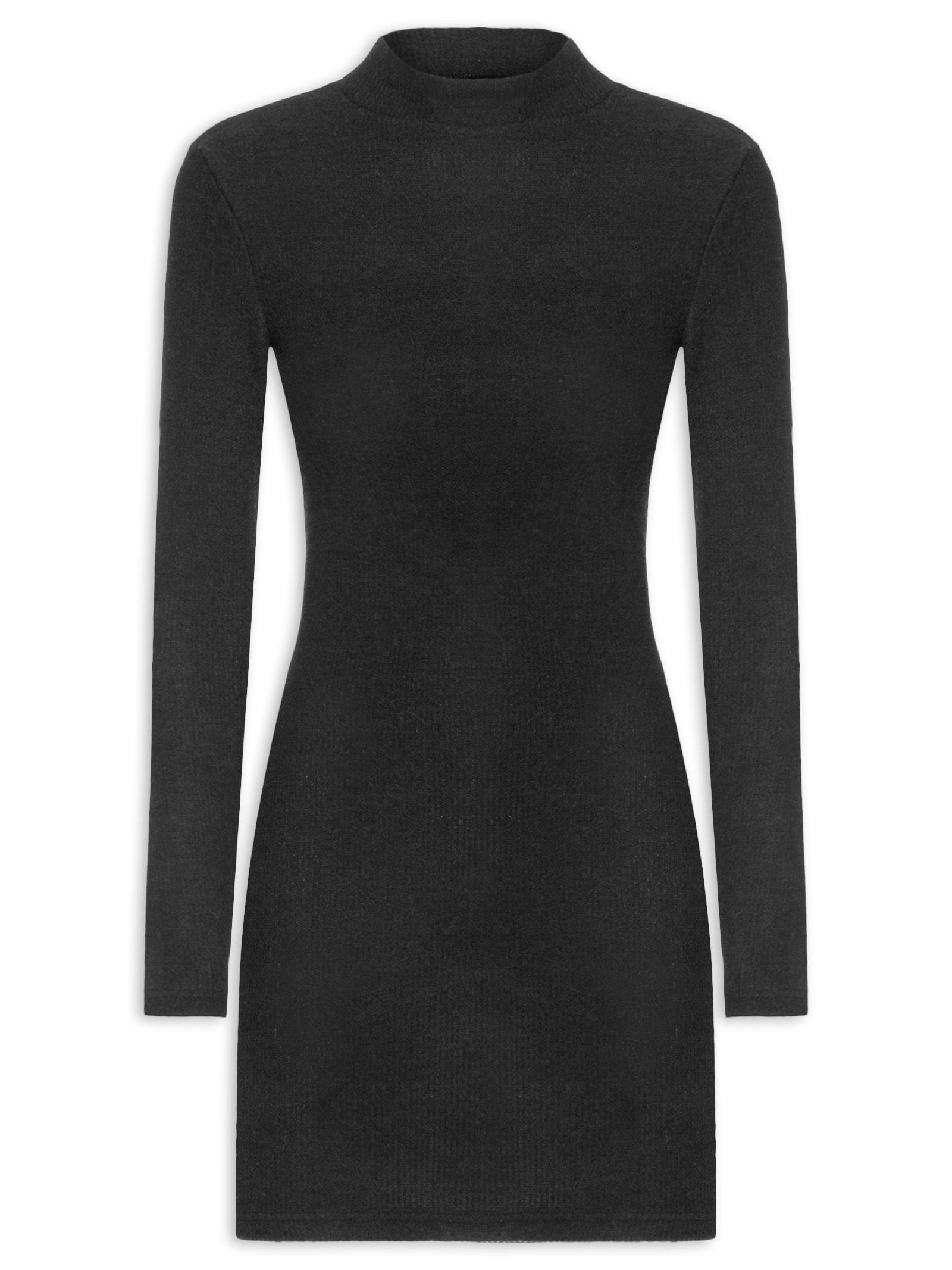 Vestido Curto Em Tricot Preto Market 33