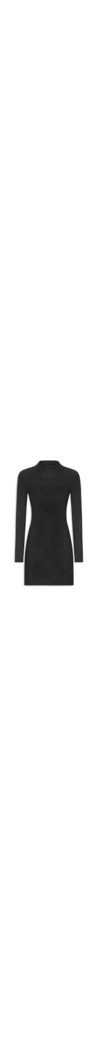 Vestido Curto Em Tricot - Preto