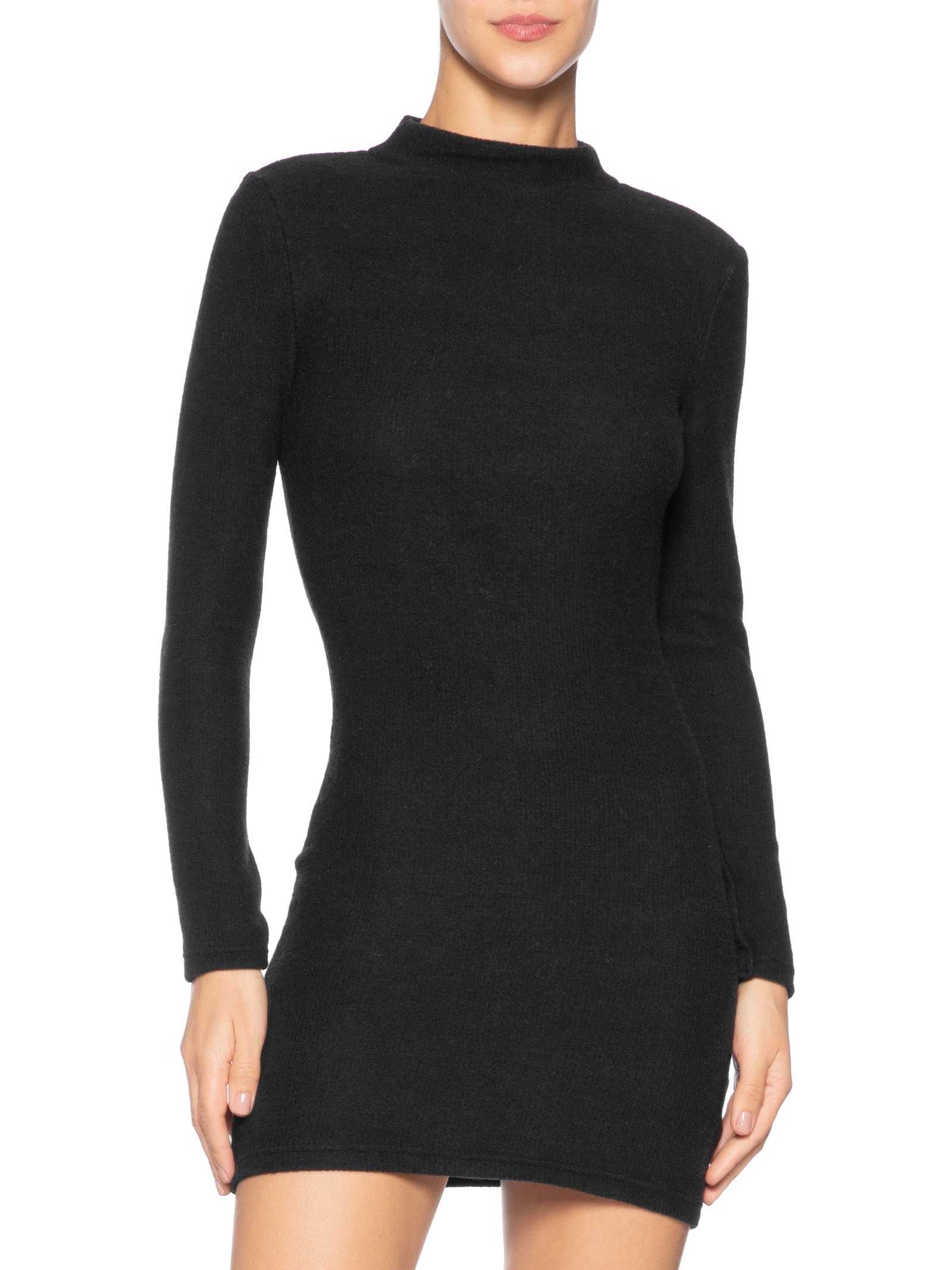 Vestido Curto Em Tricot Preto Market 33