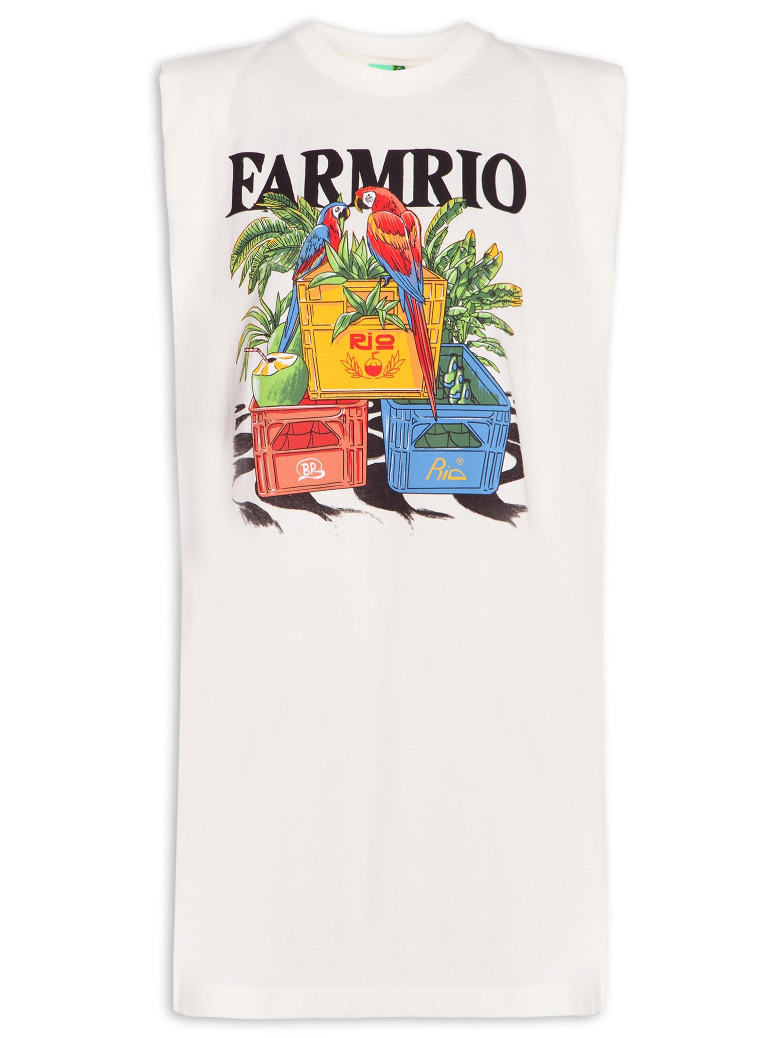 Vestido Curto Engradados Branco Farm