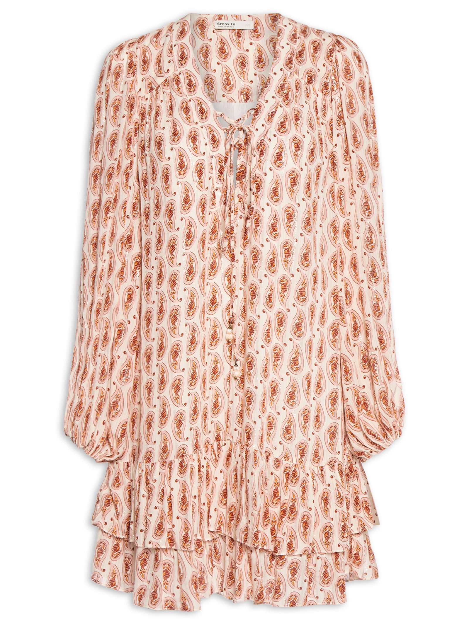 Vestido Curto Estampa Beira Mar Bege Dress To