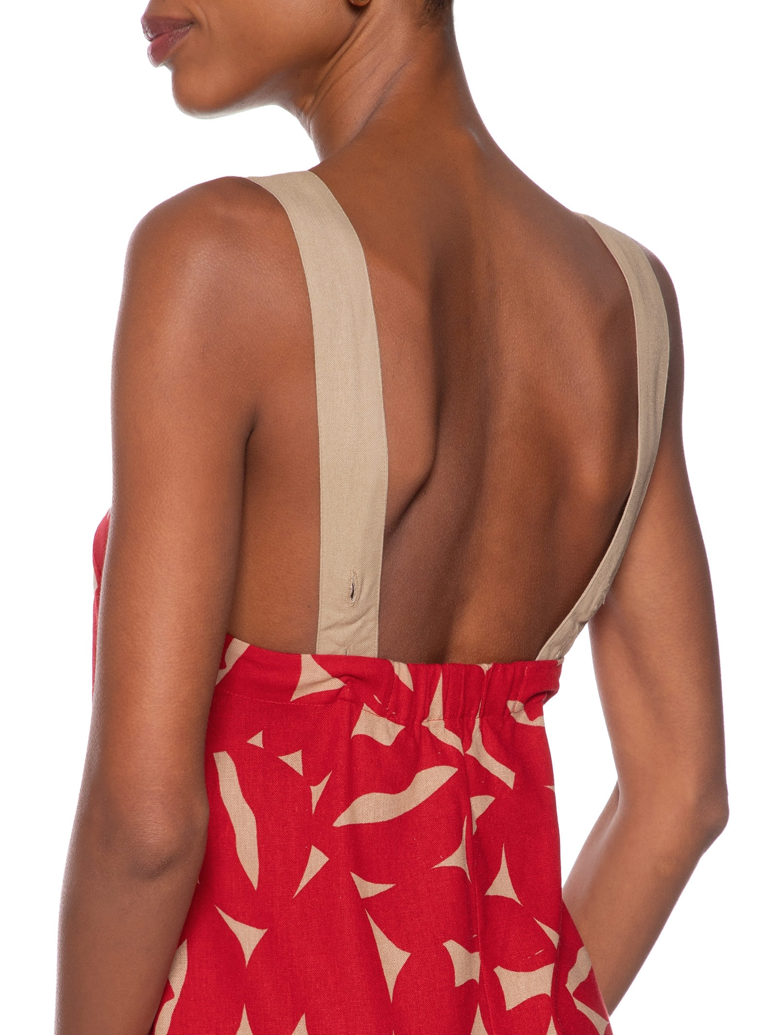 Vestido Curto Estampa Bisous Vermelho Cantão