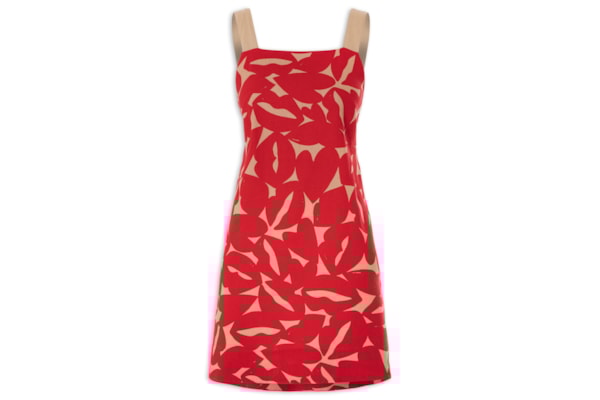 Vestido Curto Estampa Bisous - Vermelho
