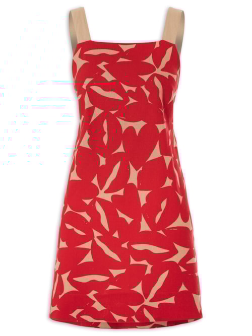 Vestido Curto Estampa Bisous – Vermelho