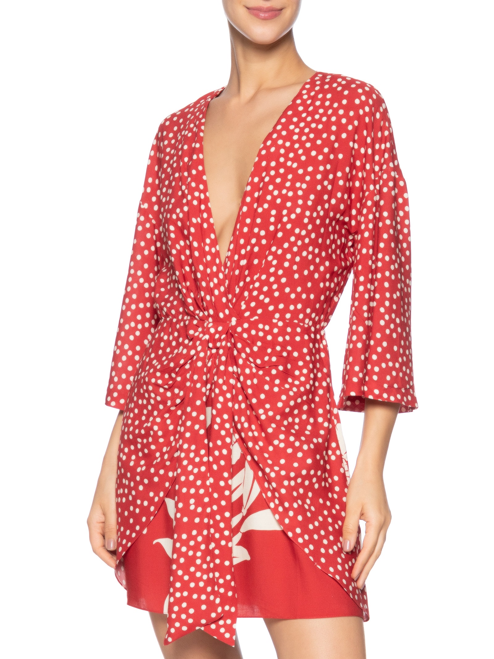 Vestido Curto Estampa Encanto Floral Vermelho Dress To