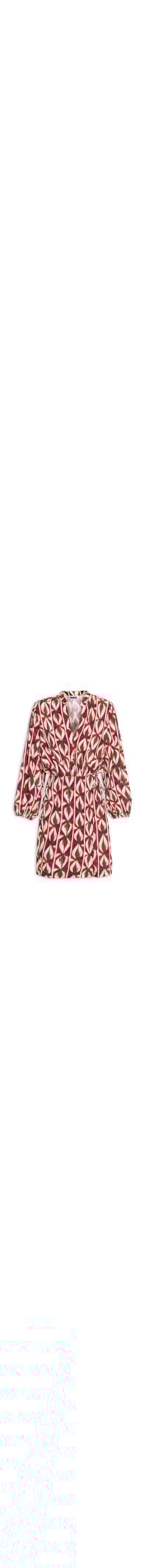 Vestido Curto Estampa Hojas - Vermelho