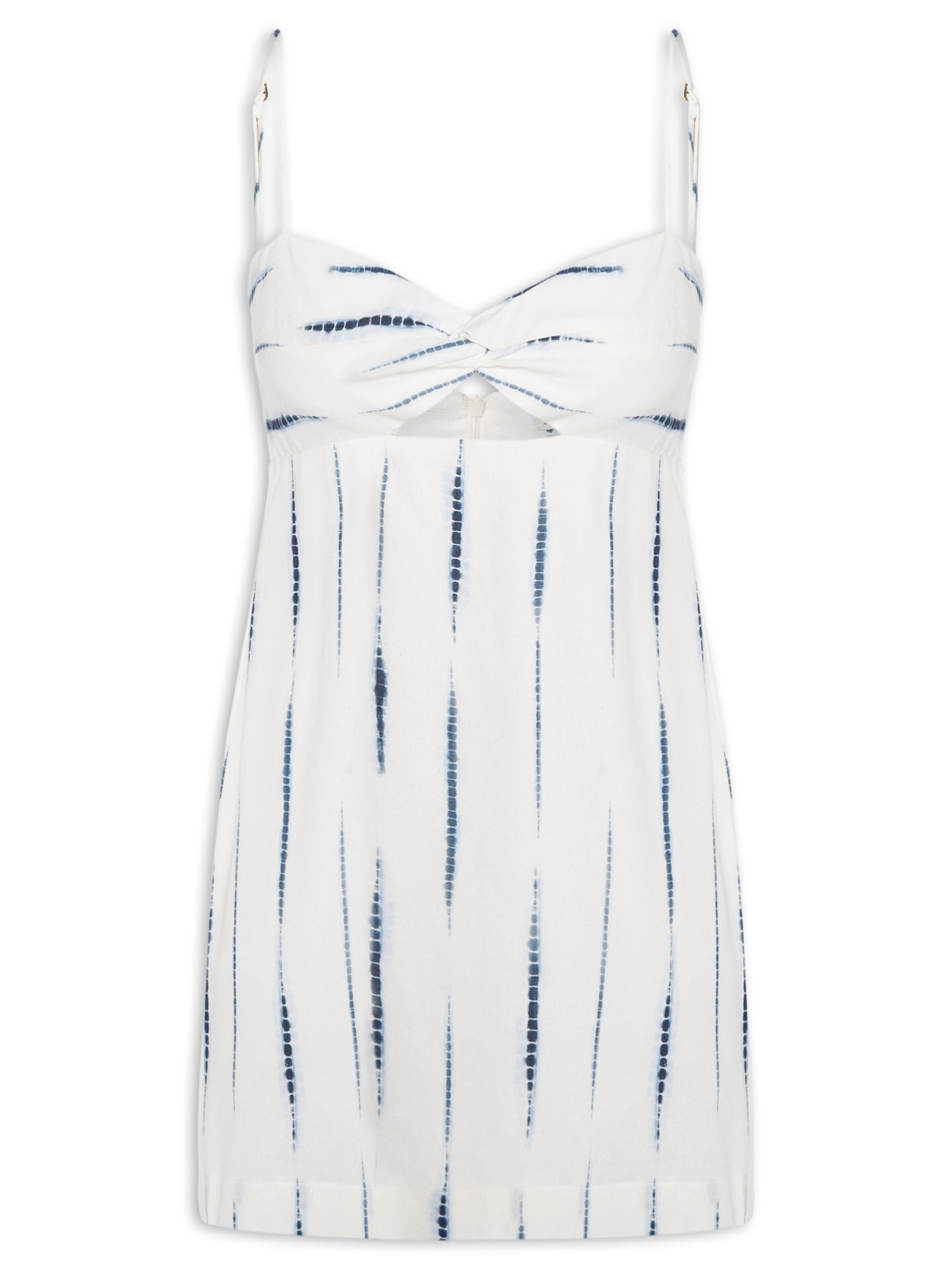 Vestido Curto Estampa Listra Tie Dye Branco Dress To