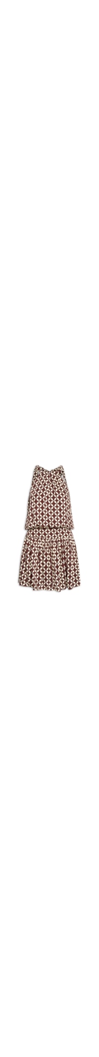 Vestido Curto Estampa Peixito - Marrom