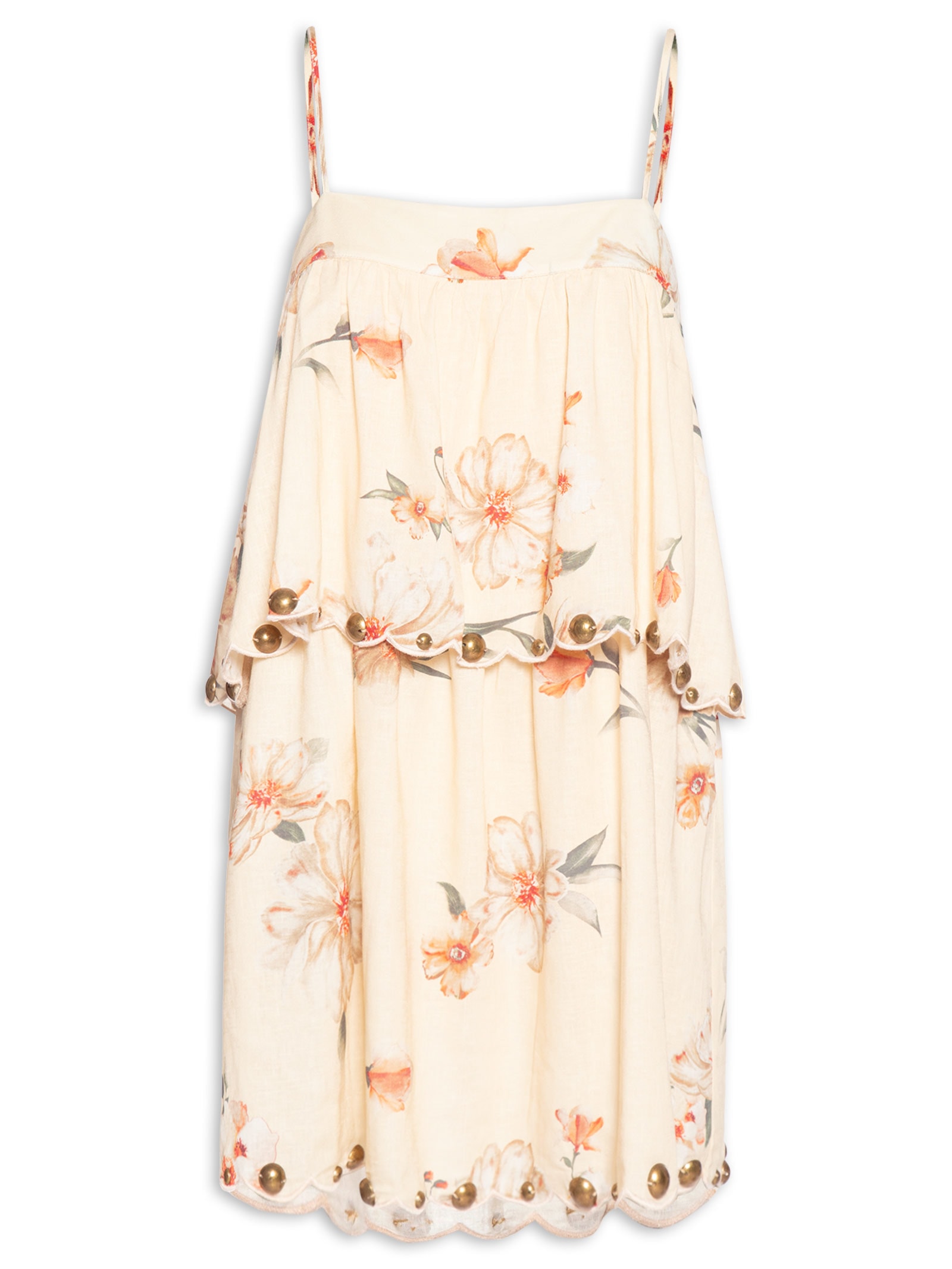 Vestido Curto Estampa Poppy Amarelo Maria Filó