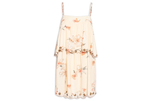 Vestido Curto Estampa Poppy - Amarelo