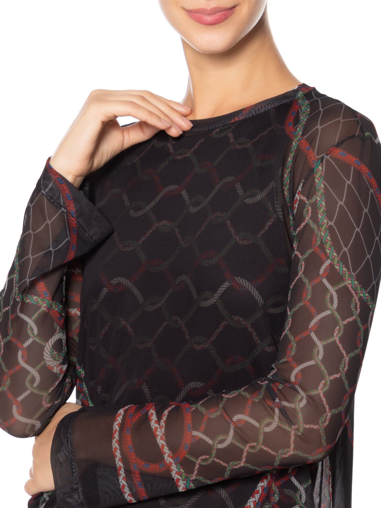 Vestido Curto Estampa Preto Osklen